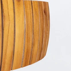 LED Deckenlampe rund Ø 50 cm Teakholz Furnier 3000 K Modern