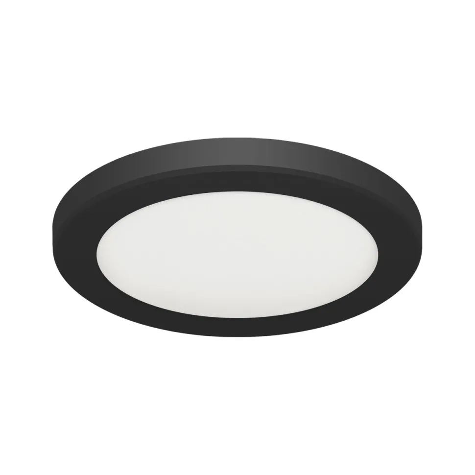 LED Deckenlampe rund D: 16,7 cm Aufputz Unterputz Schwarz