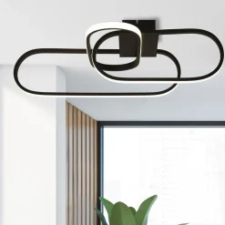 LED Deckenlampe Schwarz 3000/4500/6500 K 1812 lm Metall