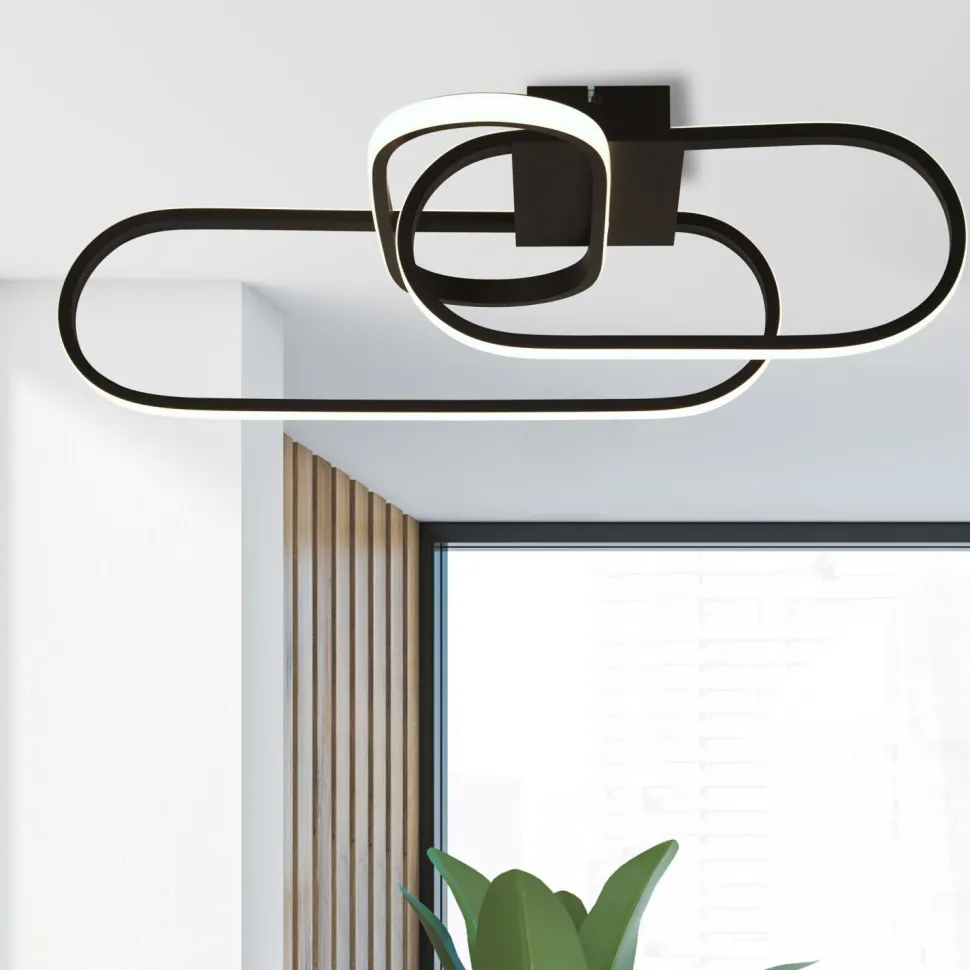 LED Deckenlampe Schwarz 3000/4500/6500 K 1812 lm Metall