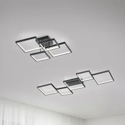 LED Deckenlampe Schwarz Metall L:120,5 cm 34 W dimmbar