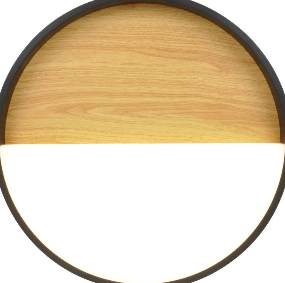 LED Deckenlampe Schwarz Natur Ø40 cm 2350 lm dimmbar