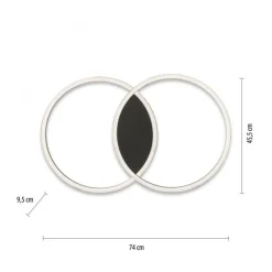 LED Deckenlampe Schwarz Ringe L:74 cm 4900 lm dimmbar