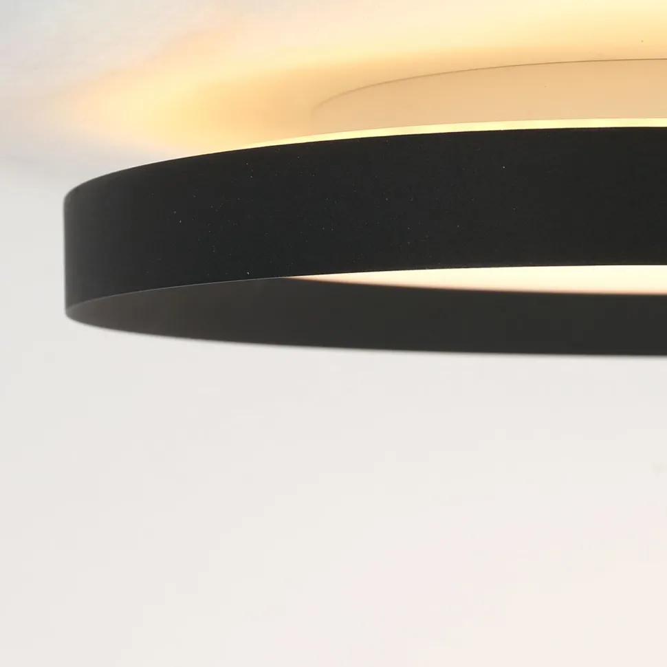 LED Deckenlampe Schwarz Weiß B:40 cm 2700 K rund