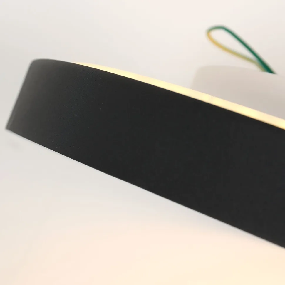 LED Deckenlampe Schwarz Weiß B:40 cm 2700 K rund