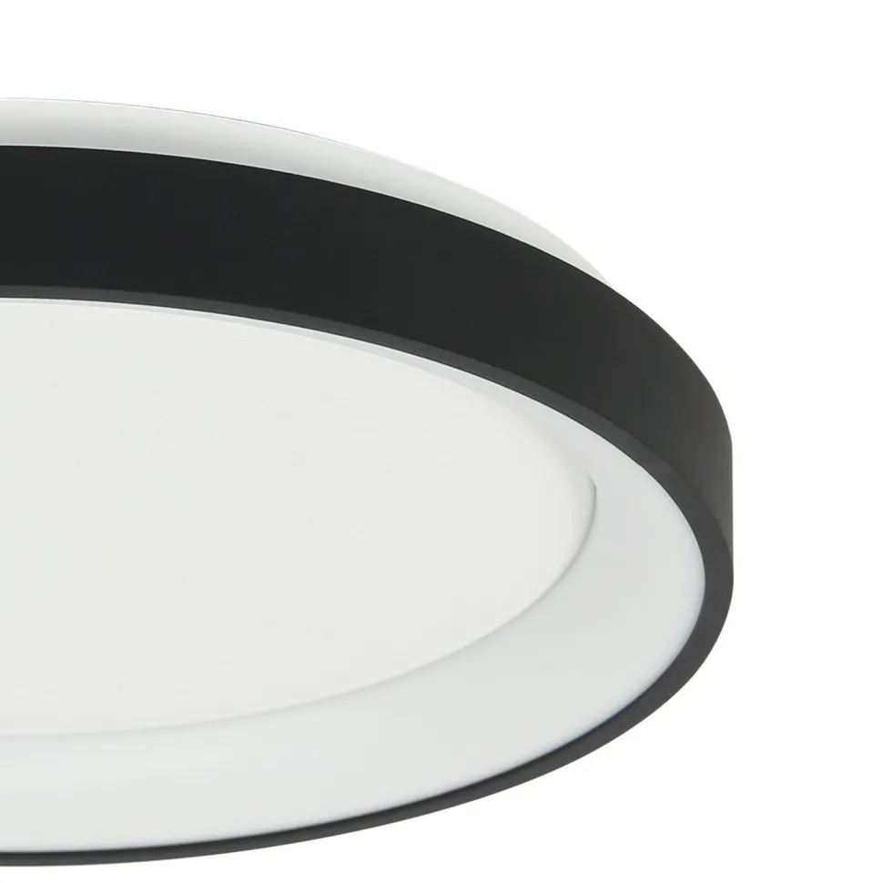 LED Deckenlampe Schwarz Weiß Ø28 cm 2700 K wohnlich