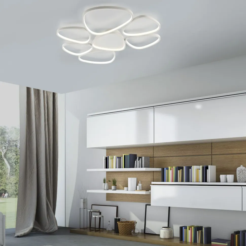 LED Deckenlampe Weiß Metall 3000 K 6100 lm L:92 cm