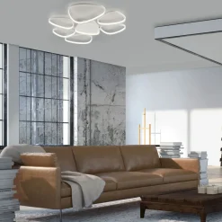 LED Deckenlampe Weiß Metall 3000 K 6100 lm L:92 cm