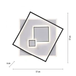 LED Deckenlampe Weiß Schwarz warmweiß 3000 K 4900 lm