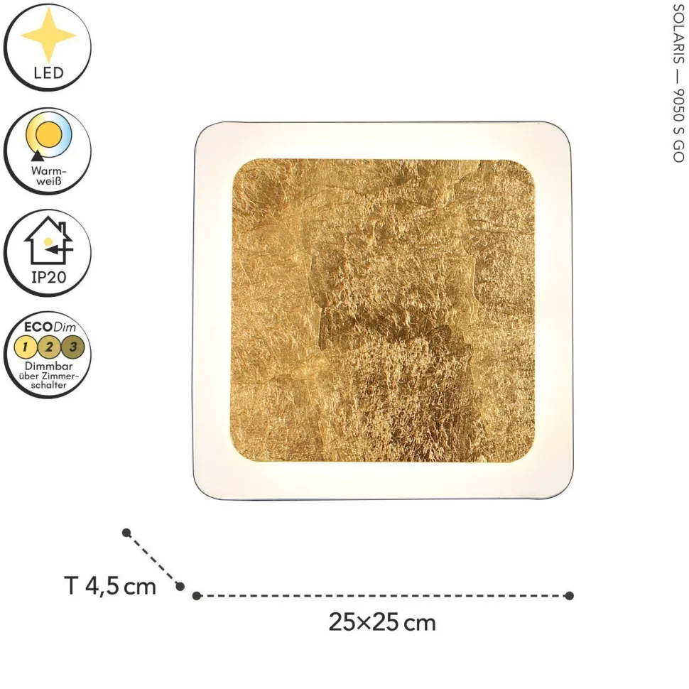 LED Deckenleuchte Aluminium Gold Schwarz 3000 K B:25 cm