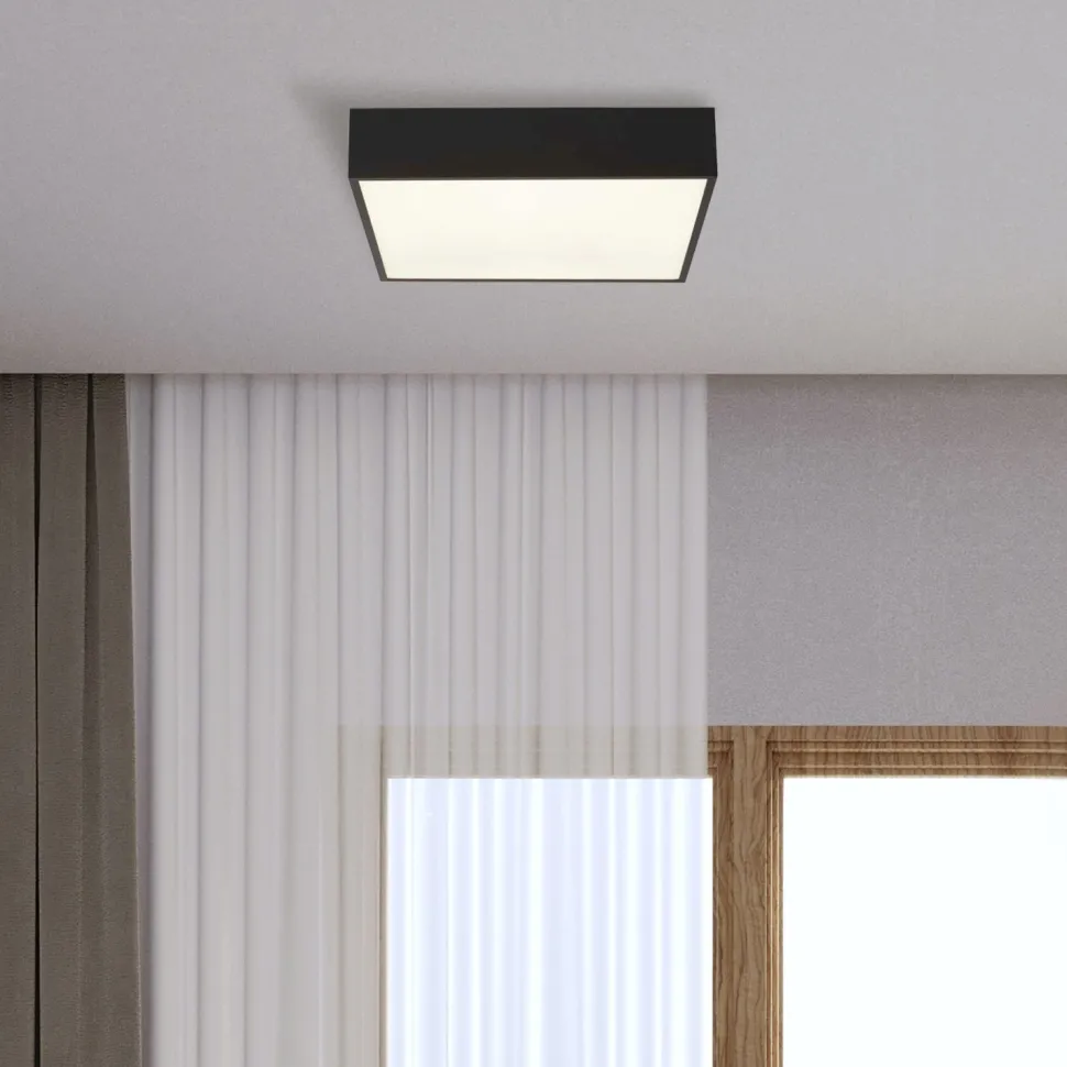 LED Deckenleuchte Aluminium IP44 B:30 cm Schwarz Weiß