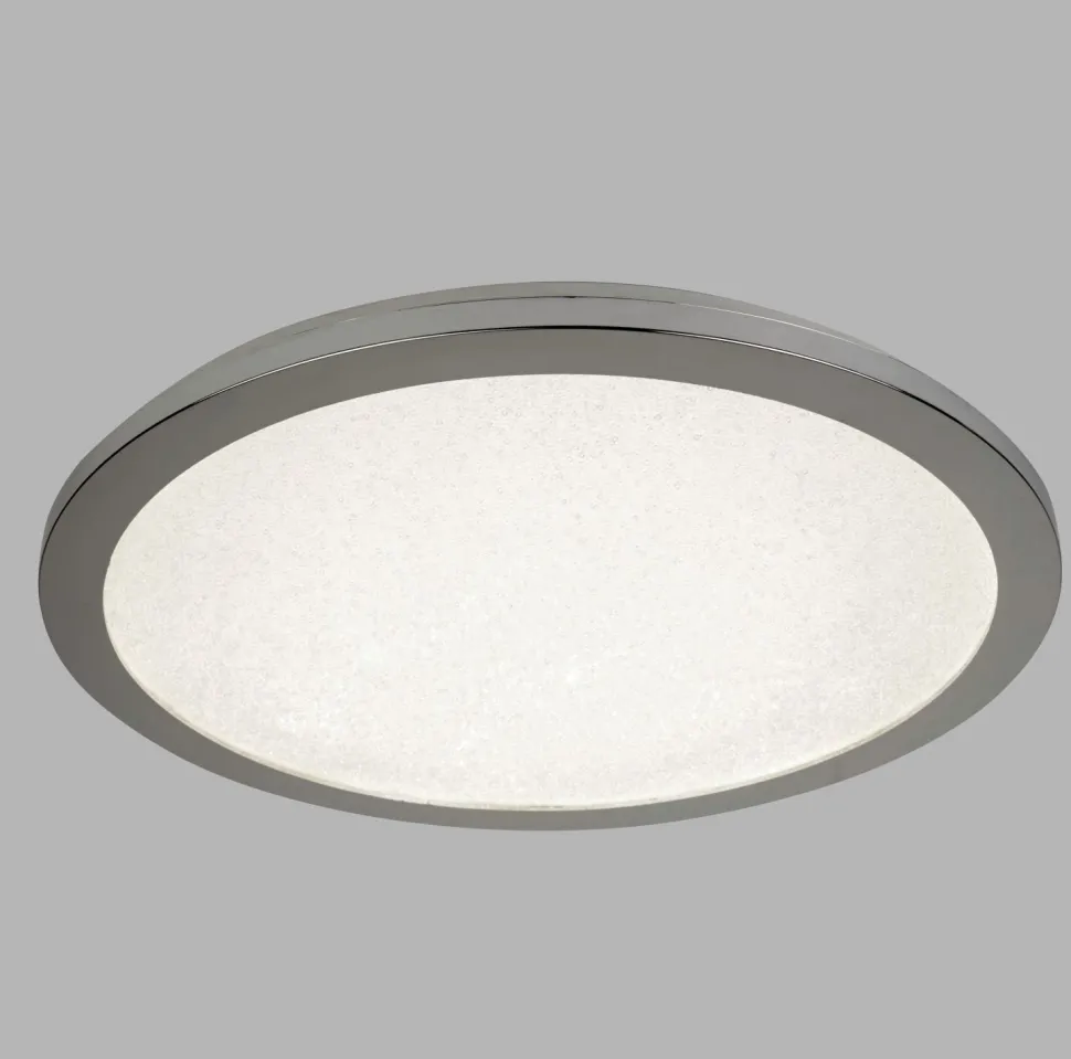 LED Deckenleuchte Bad IP44 D: 30 cm Chrom 4000 K rund flach