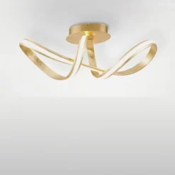 LED Deckenleuchte dimmbar Metall in Gold 2050 lm Modern