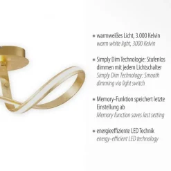 LED Deckenleuchte dimmbar Metall in Gold 2050 lm Modern