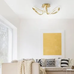 LED Deckenleuchte dimmbar Metall in Gold 2050 lm Modern