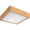 LED Deckenleuchte Holz Glas B: 27,5 cm klein 3000 K 1020 lm