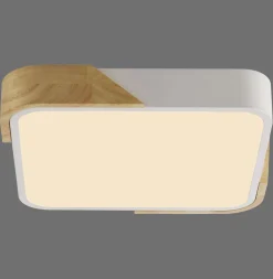 LED Deckenleuchte Holz L:32 cm Weiß Natur 3000 K