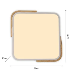 LED Deckenleuchte Holz L:32 cm Weiß Natur 3000 K