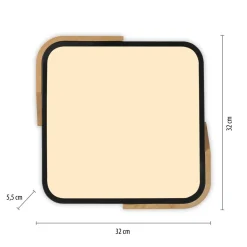 LED Deckenleuchte Holz L:32 cm Schwarz Natur 3000 K