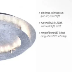 LED Deckenleuchte in Blattsilber Metall 3000 lm Ø50 cm