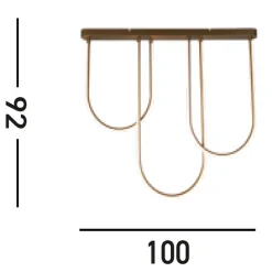 LED Deckenleuchte Metall Bögen Modern 3000 K in Bronze