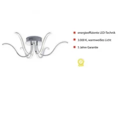 LED Deckenleuchte Metall in Chrom 3000 K 4 W L:67 cm