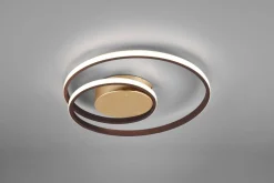 LED Deckenleuchte Metall Rost Schwarz B:39 cm Spirale