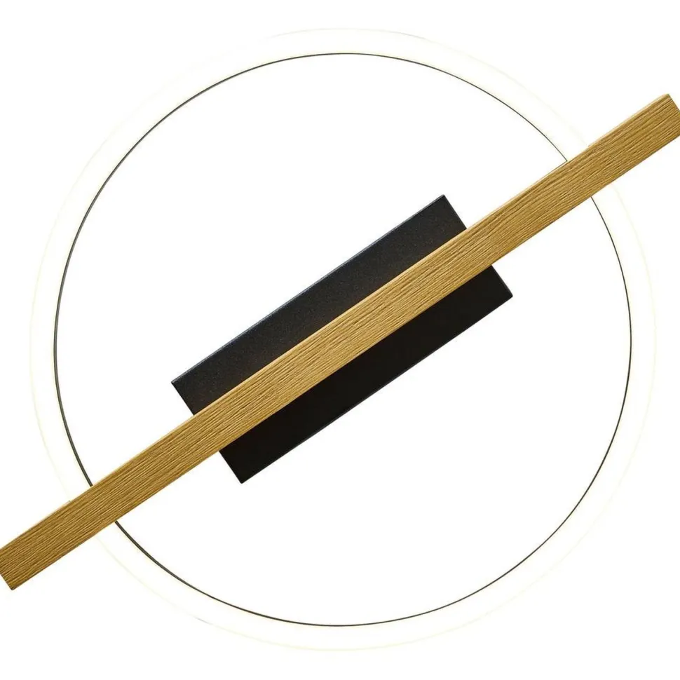 LED Deckenleuchte Metall Holz L:39 cm 16 W 3000 K Ring