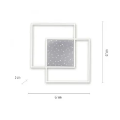 LED Deckenleuchte mit Nachthimmel in Stahl 49 W dimmbar