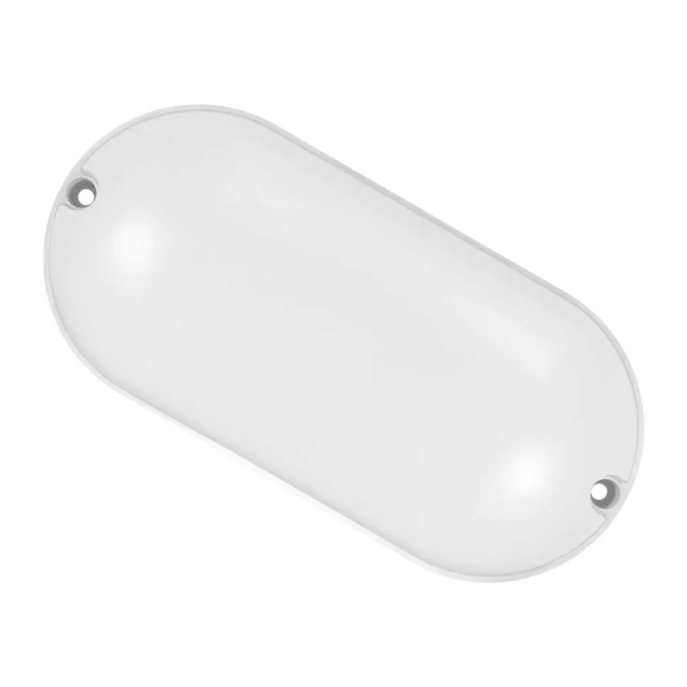 LED Deckenleuchte oval IP65 Weiß 19,5 cm Keller außen