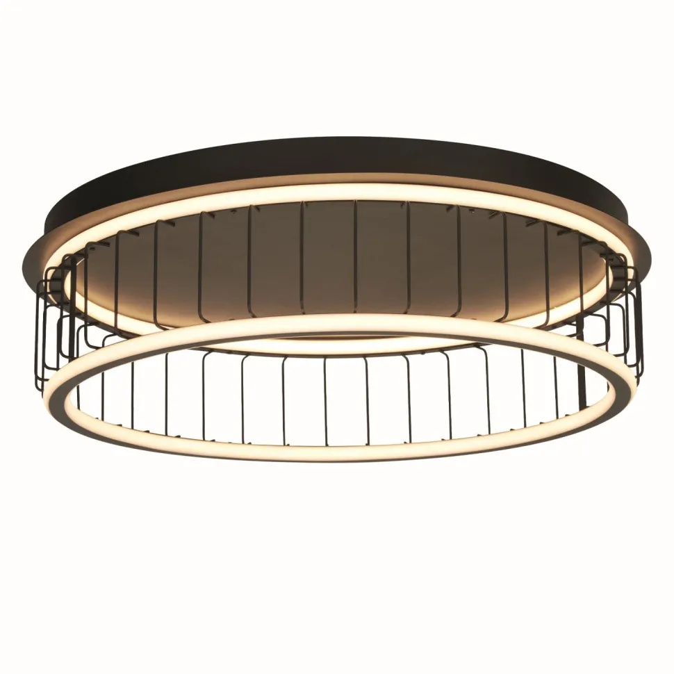 LED Deckenleuchte rund Ø 60 cm Schwarz Weiß 3000 K 861 lm