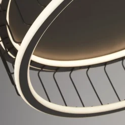 LED Deckenleuchte rund Ø 60 cm Schwarz Weiß 3000 K 861 lm