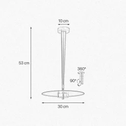 LED Deckenleuchte rund D: 30 cm in Bronze hell Schwarz