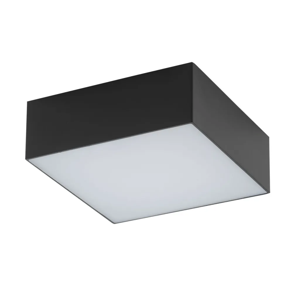 LED Deckenleuchte Schwarz 3000 K B: 11 cm klein quadratisch
