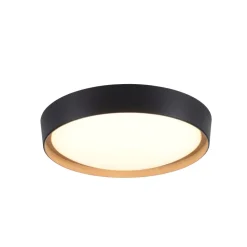 LED Deckenleuchte Schwarz Natur Ø40 cm 3400 lm dimmbar