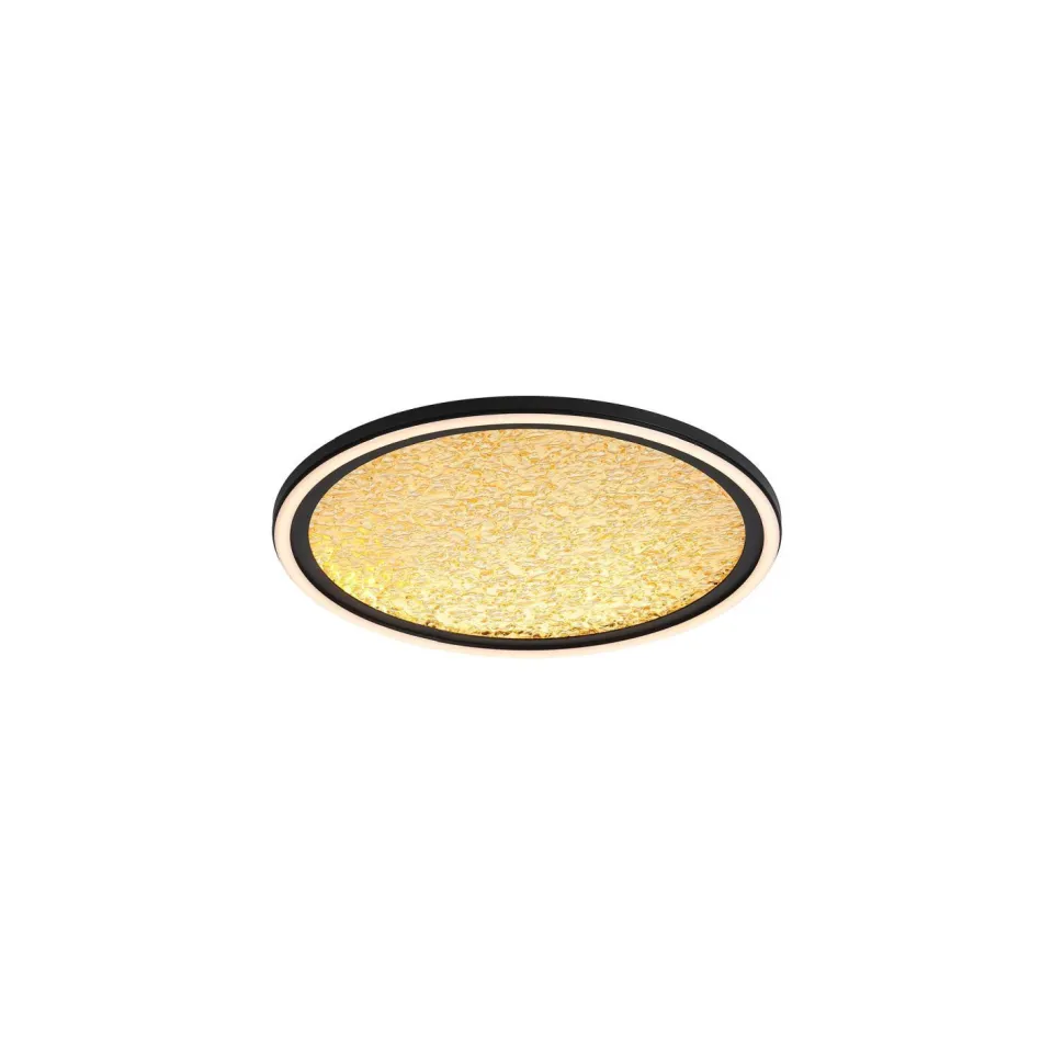 LED Deckenleuchte Schwarz Gold Metall 32 W Ø40 cm rund