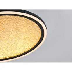 LED Deckenleuchte Schwarz Gold Metall 32 W Ø40 cm rund