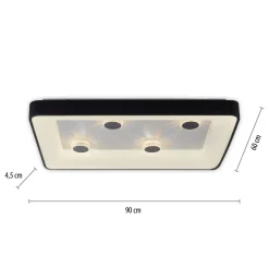 LED Deckenleuchte Schwarz 2700-5000 K 6295 lm dimmbar