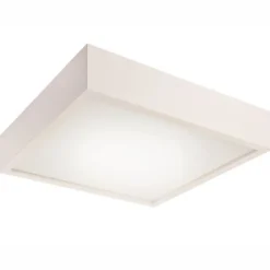 LED Deckenleuchte Weiß Holz eckig Wohnzimmer