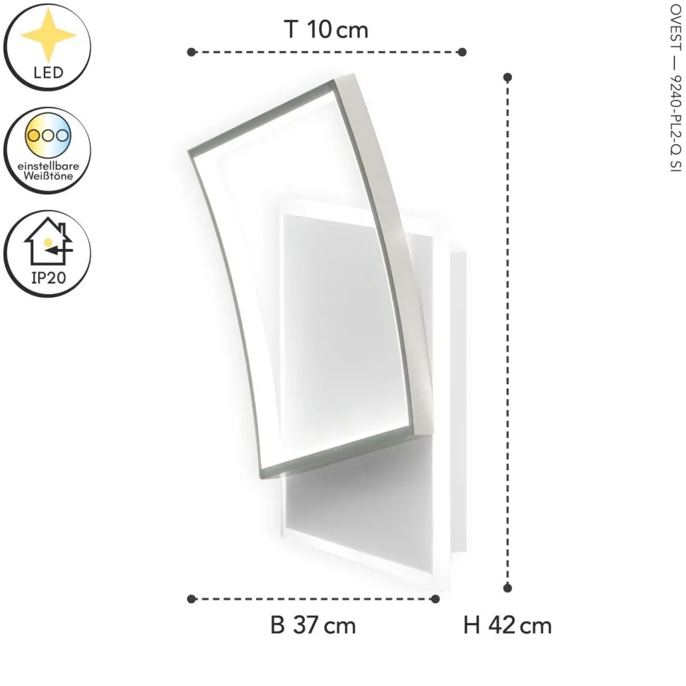 LED Deckenleuchte Weiß Silber 40 W 4800 lm L:42 cm