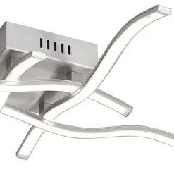 LED Deckenleuchte Wellen Metall in Stahl B:55 cm 3000 K