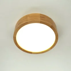 LED Deckenleuchte Wohnzimmer Holzlampe Eiche