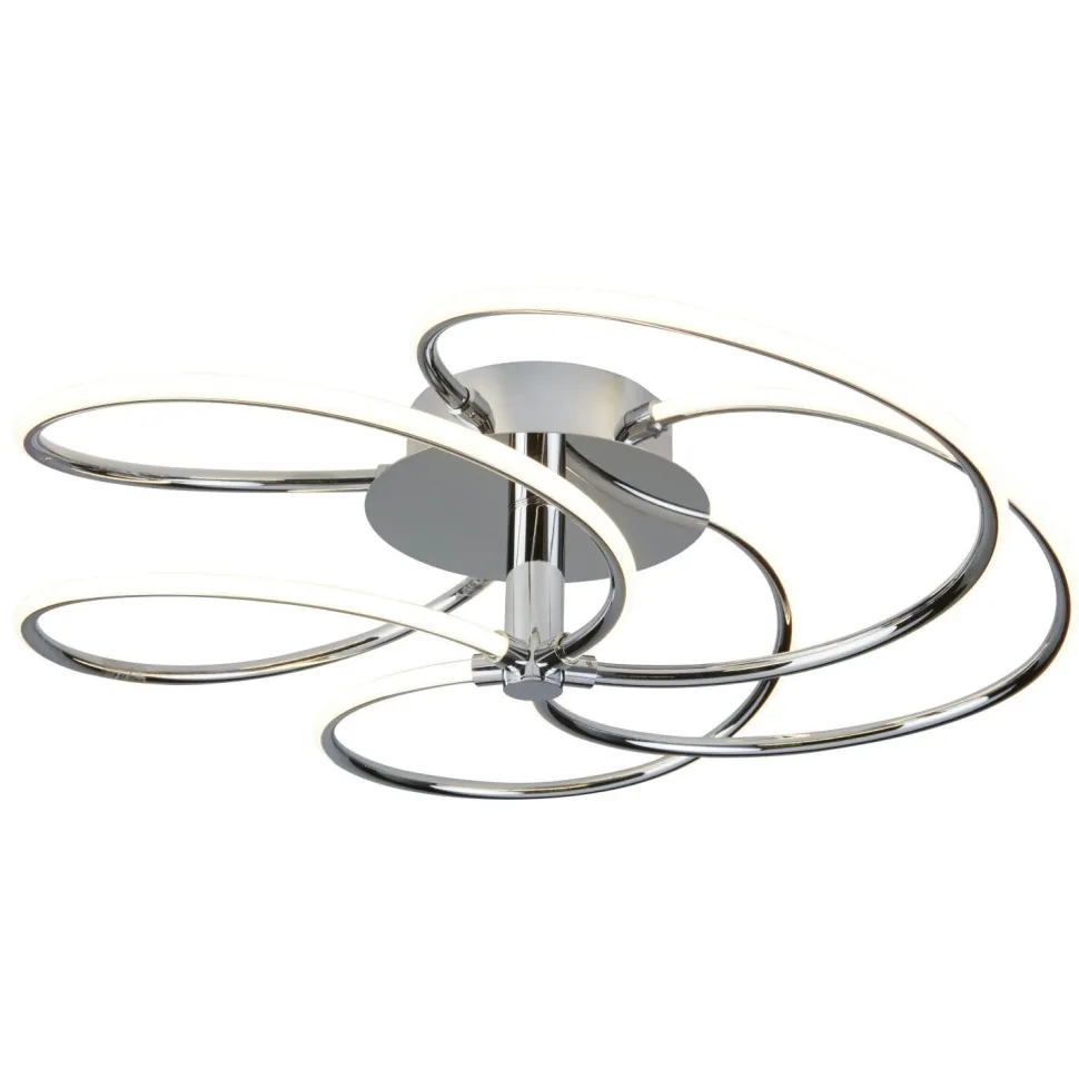 LED Deckenleuchte Wohnzimmer Chrom Weiß 3000 K B: 56 cm