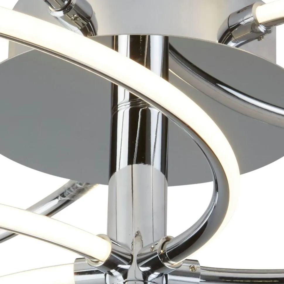 LED Deckenleuchte Wohnzimmer Chrom Weiß 3000 K B: 56 cm