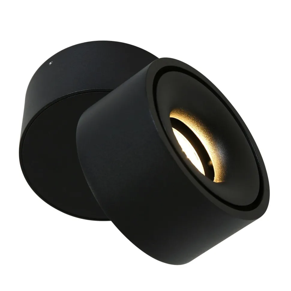 LED Deckenspot Metall Schwarz Ø78 cm rund 8 W 2700 K