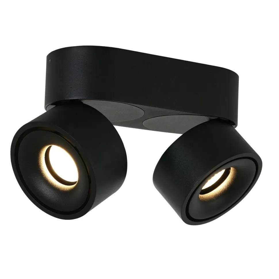 LED Deckenstrahler Metall Schwarz L:16,1 cm 2-flammig