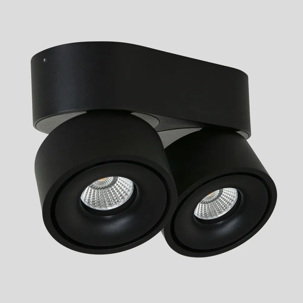 LED Deckenstrahler Metall Schwarz L:16,1 cm 2-flammig