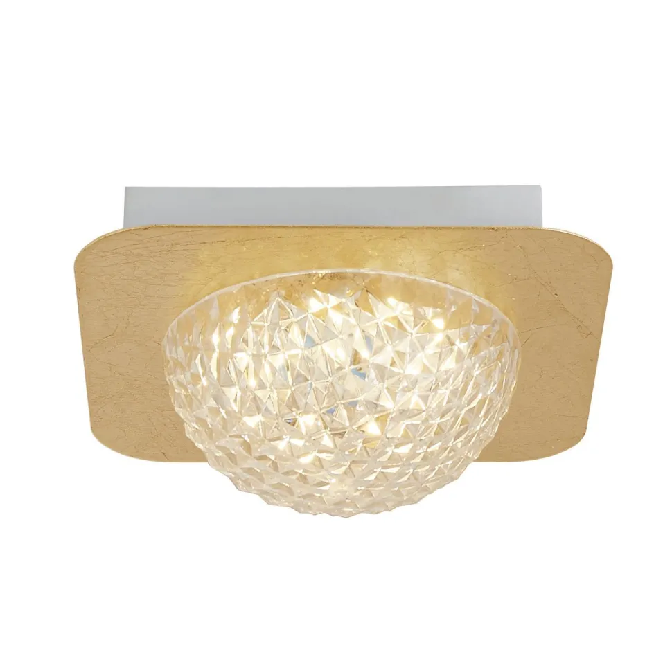 LED Einbaustrahler in Gold Metall B:18 cm 585 lm Decke