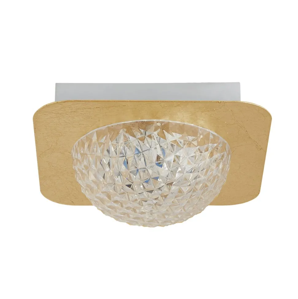LED Einbaustrahler in Gold Metall B:18 cm 585 lm Decke