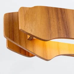 LED Hängelampe 100 cm lang Teak Holz Furnier 3000 K Modern
